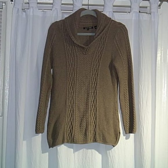 Women's Jeanne Pierre Size Med Cableknit Sweater - Picture 3 of 9